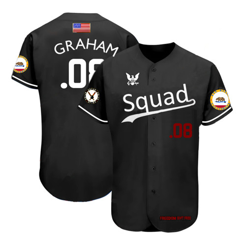 Men's Squad Customized Black Stitched Jersey 001